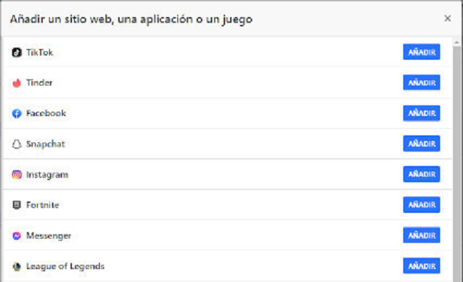Añadir aplicaciones para bloqueo NextDNS