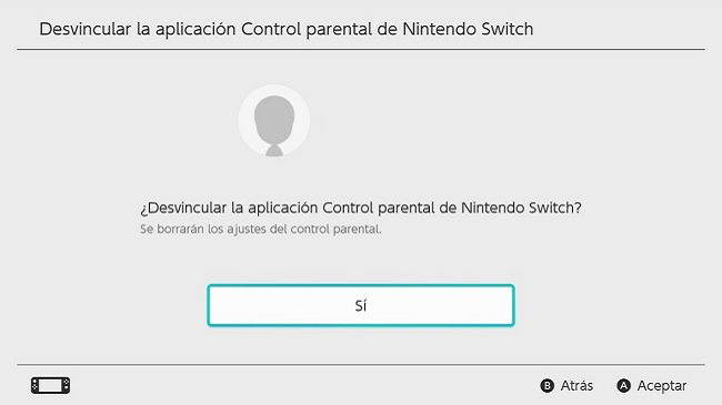 Desvincular la aplicación Nintendo Switch