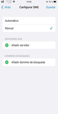Configurar DNS en iOS OpenDNS FamilyShield