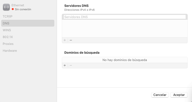 Menú de conexión MacOS OpenDNS FamilyShield