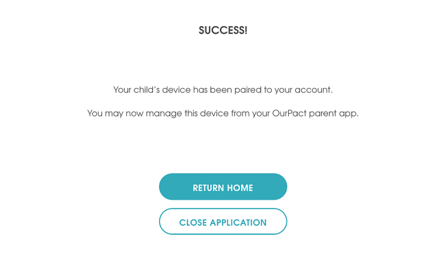 Sincronización completada OurPact