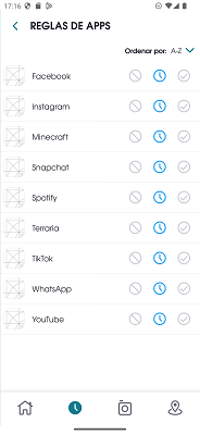 Reglas de apps OurPact