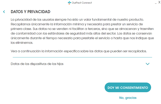Datos y privacidad OurPact