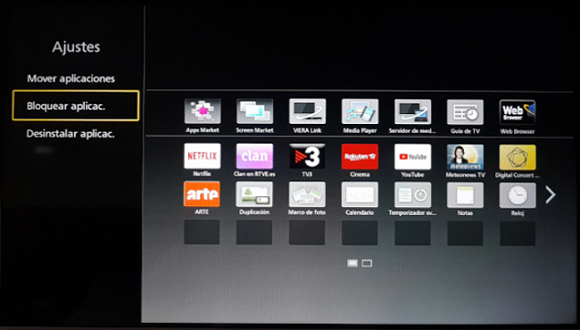Bloquear aplicaciones Panasonic