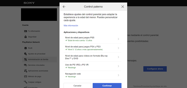 Control paterno PlayStation