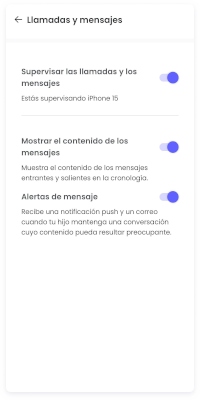 Llamadas y mensajes Qustodio