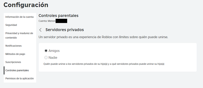 Servidores privados Roblox