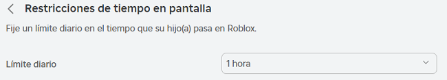 Restricciones de tiempo en pantalla Roblox