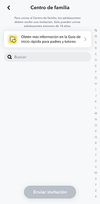 Gestión centro de familia Snapchat