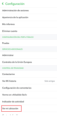 Configuración Snapchat