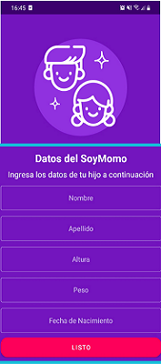 Ingreso de datos SoyMomo Space 4G