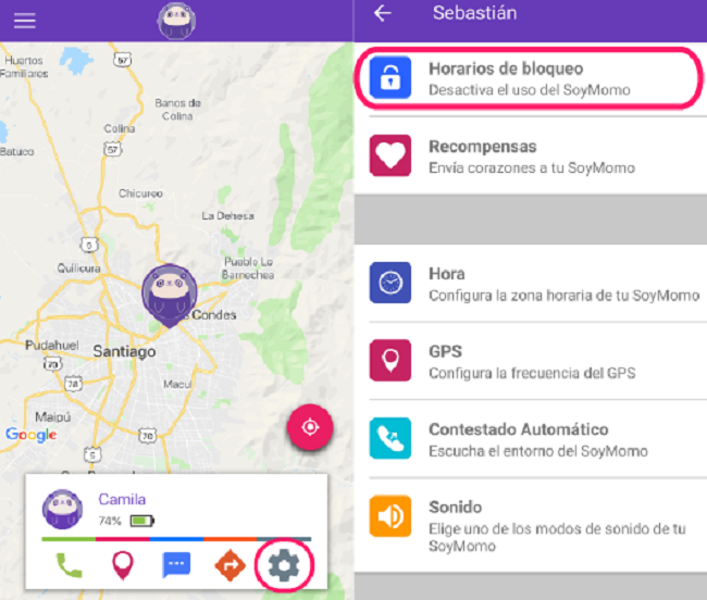 Configurar horarios de bloqueo SoyMomo Space 4G