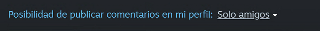 Posibilidad de publicar comentarios en el perfil Steam