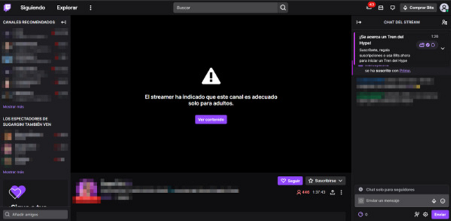 Configuración app móvil Twitch