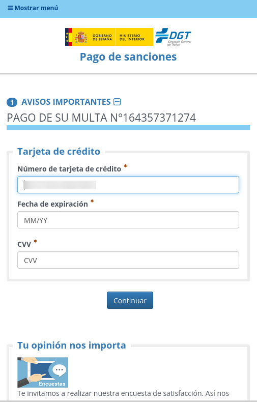 La imagen representa un formulario web, pero en este caso los atacantes intentan obtener datos bancarios para su uso fraudulento.