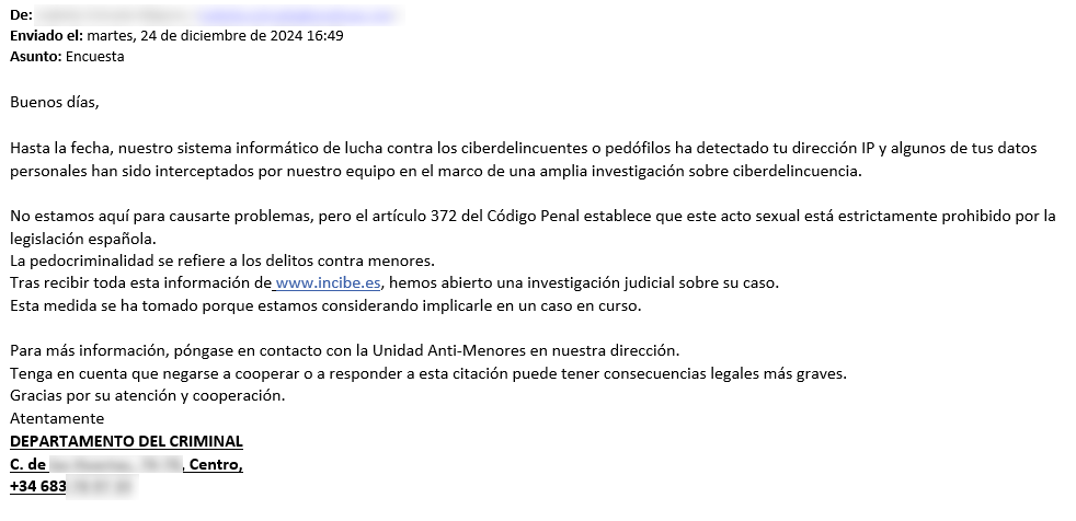 variante del correo fraudulento