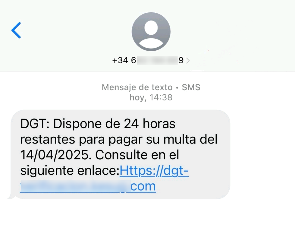 En la imagen se muestra otro posible ejemplo de smishing
