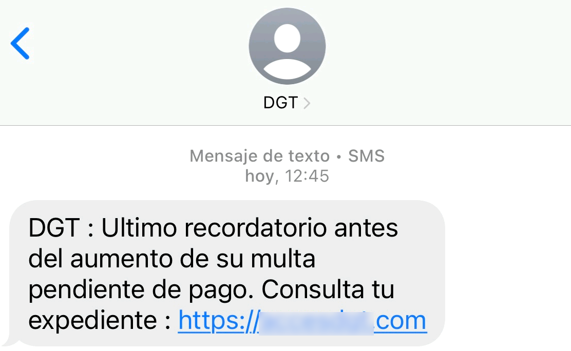 En la imagen se muestra otro posible ejemplo de smishing