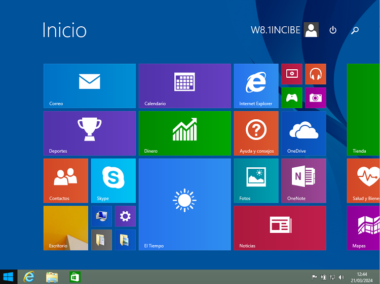Menú inicio Windows 8.1