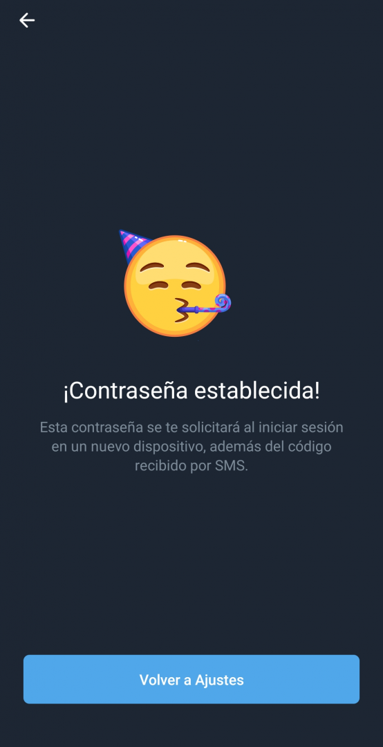 Configurar doble factor en Telegram