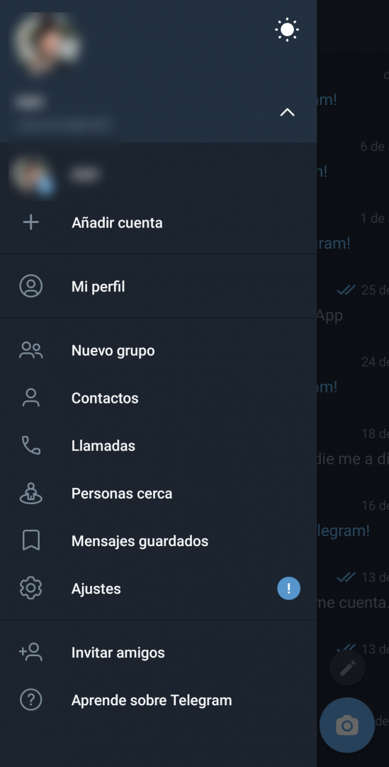 Configurar doble factor en Telegram