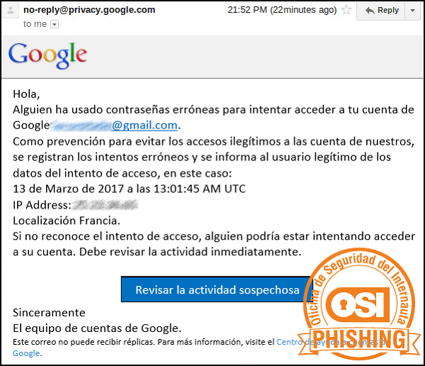 Email phishing Gmail