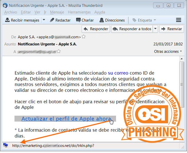 Email phishing Apple